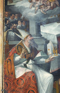 Simone De Magistris, Messa di San Martino,(1537) - particolare - Chiesa di San Martino, Caldarola