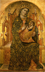 Stefano di Sant’Agnese (doc. seconda metà XIV sec.) Madonna in trono col Bambino (1369), Tavola , cm. 81 x 51 - Venezia, Museo Correr