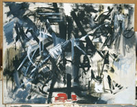 Emilio Vedova, Crocifissione contemporanea – Ciclo della protesta. N.4, 1953, Acrilico su tela, cm 130×166, Galleria Nazionale d’Arte Moderna