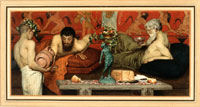 Laurence Alma-Tadema, Vino greco (Greek Wine), 1873, acquerello su carta, cm 17 x 35,5, Città del Messico, Collezione Pérez Simόn