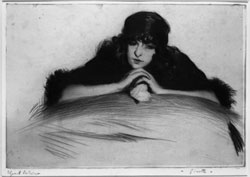 Edgard Chahine (1874 – 1947), Ginetta, puntasecca, mm 217×317, Dono dell’artista 1921, Ca’ Pesaro – Galleria Internazionale d’Arte Moderna