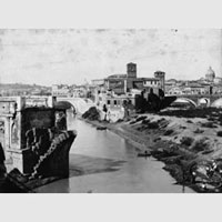 Veduta dell’Isola Tiberina e del Ponte Rotto, 1890 ca., American Academy in Roma Photographic Archive