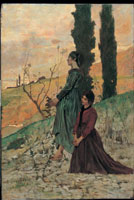Giovanni Fattori, (Livorno, 1825 – Firenze, 1908), La preghiera della sera (o L’Ave Maria), 1875 circa, Olio su tavola, 47 x 33 cm, Collezione privata