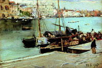 Lorenzo Delleani, Venezia: Canal Grande, 22.5.1907, Olio su tavola, Cm 30,6x44,5, Biella, collezione privata