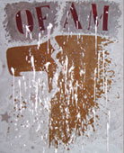 Franco Angeli, United States 1969 smalto su tela con tulle e gesso 110 X 90