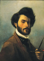 Giovanni Fattori (Livorno,1825 - Firenze,1908), Autoritratto con tavolozza, 1854, olio su tela, 60x48. Firenze, Galleria d’arte moderna di Palazzo Pitti