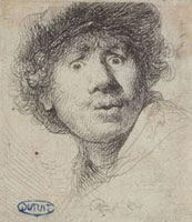 Rembrandt, Autoritratto con gli occhi stralunati, 1630