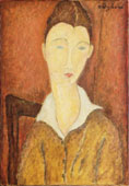 Amedeo Modigliani, Jeune femme à la guimpe blanche, 1918, olio su tela, cm 73 x 50  	 Lettera inviata da Simone Thiroux ad Amedeo