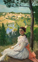 Bazille,Frédéric: Veduta del villaggio, 1868 olio su tela, cm 157 x 107. Montpellier, Musée Fabre