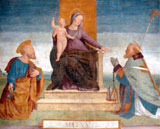 Bernardino Ferrari, Madonna in trono tra i santi Pietro e Ambrogio, affresco staccato,1515 Vigevano, Cassa di Risparmio di Parma e Piacenza