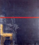 Antoni Tàpies: Negre amb linia vermella, 1963 tecnica mista su tela 195x170 cm
