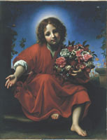 Carlo Dolci: Gesù Bambino con una ghirlanda di fiori