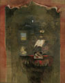 Alberto Gianquinto: La tavola nello studio, 1974 olio su tela, cm 250 x 200 collezione privata