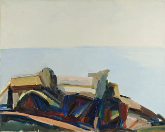 Arnaldo Ciarrocchi: Paesaggio dell’Asola, 1974 olio su tela, cm 40 x 50 collezione privata