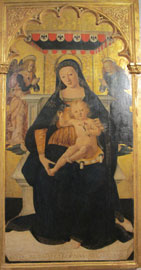 Saturnino Gatti: Madonna con il Bambino Primo decennio del XVI secolo, Tavola dipinta a tempera, 175 x 92 cm L’Aquila, Museo Nazionale d’Abruzzo