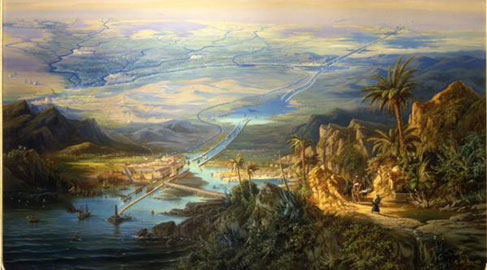Alberto Rieger Il canale di Suez, 1864 Olio su tela, 180x127 cm Trieste, Museo Rivoltella, Galleria d’Arte Moderna
