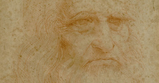 Leonardo da Vinci - “Autoritratto” (particolare), Sanguigna su carta, 1515-16, Torino, Biblioteca Reale