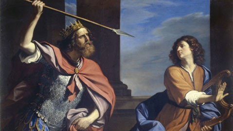 Saul tenta di uccidere David con la lancia, 1646, Olio su tela, cm. 147x200, Roma, Galleria Nazionale d’Arte Antica di Palazzo Barberini 