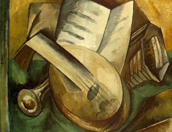 Immagine tratta da Picasso & Braque Go To The Movies (2008) Braque, Musical Instruments, 1908
