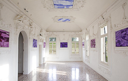 GiovanniFrangi, Mappe, 2012, tecnica mista su tela, presso Villa Morosini