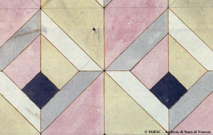 Mosaico per terra a motivi geometrici per la basilica di San Marco, dettaglio, sec. XVIII