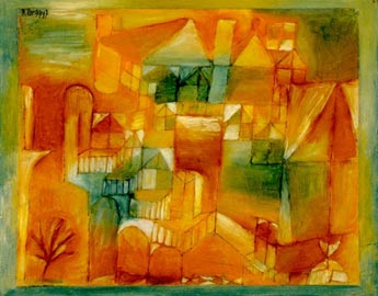 Paul Klee, Fasçsade Braun-grün, 1919, olio, matita e penna su carta su cartone dipinto, 24 x 31 cm, Kunstmuseum Basel, Donazione Dr. h.c. Richard Doetsch-Benziger, Basel 1939