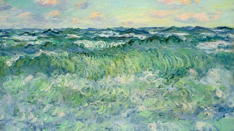 Claude Monet, Marine, Pourville (Marina, Pourville), 1881, olio su tela, 57 x 72,8 cm, Conservation Départemental du Patrimoine et des Museès – Abbaye de Flaran – Coll. Simonow