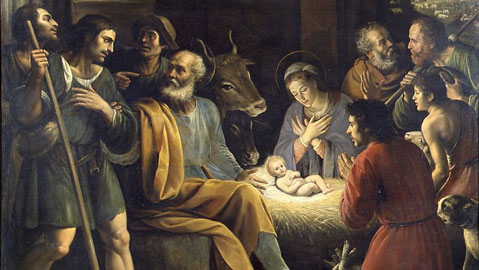 Giuseppe Vermiglio, Natività e adorazione dei pastori, olio su tela, 230 x 250 cm