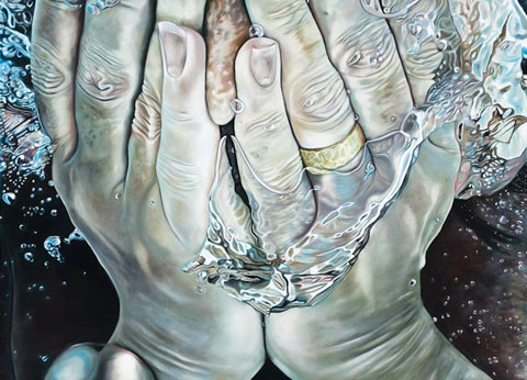Nicola Rotiroti, Mani - Olio su tela - 150x180 cm - 2011