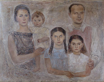 Massimo Campigli: La famiglia dell'architetto Gio Ponti, 1934, olio su tela