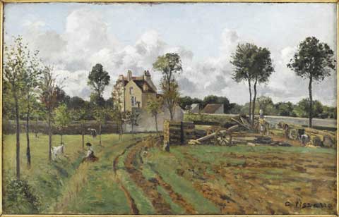 Camille Pissarro Allée de la Tour-du-Jongleur et maison de M. Musy, Louveciennes