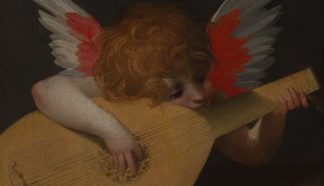 Rosso Fiorentino (Giovan Battista di Jacopo) (Firenze 1494-Fontainebleau 1540), Angiolino musicante, 1521, olio su tavola, cm 39,5 x 47, Firenze, Galleria degli Uffizi, inv. 1890 n. 1505