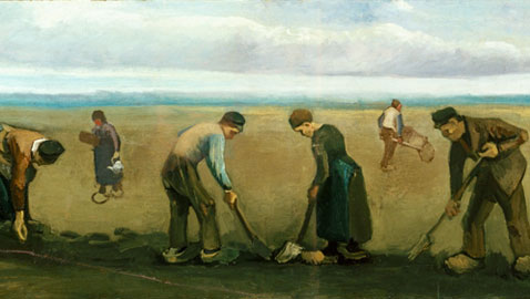 Vincent van Gogh, Contadini che piantano patate, 1884