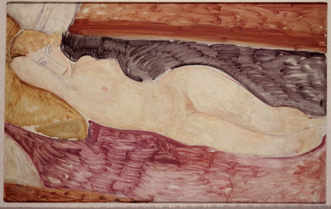 Amedeo Modigliani, Livorno 1884-Parigi 1920, Nudo sdraiato, 1918-1919, olio su tela, cm 76x116, 1962, acquisto alla Marlborough Gallery