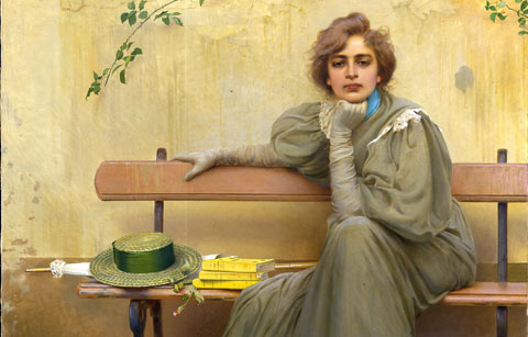 V. Corcos, Sogni, 1896, Galleria Nazionale d'Arte Moderna e Contemporanea di Roma, particolare