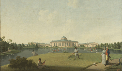 Benjamin Paterssen (1750-1815), Facciata del Palazzo di Tauride dal lato dei giardini, fine del XVIII secolo, San Pietroburgo, Museo di Stato dell'Ermitage