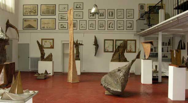 Opere nello studio di via del Vantaggio-Foto di Eugenio Monti