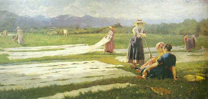 Eugenio Spreafico, Alla sbianca, 1904, olio su tela, cm 112.5×252, Collezione privata, courtesy Montrasio Arte, Monza e Milano