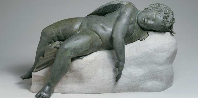 Eros dormiente III-II secolo a.C.,  bronzo  cm 41,9 x 85,2 x 35,6 cm 45,7, con base, New York, The Metropolitan Museum of Art