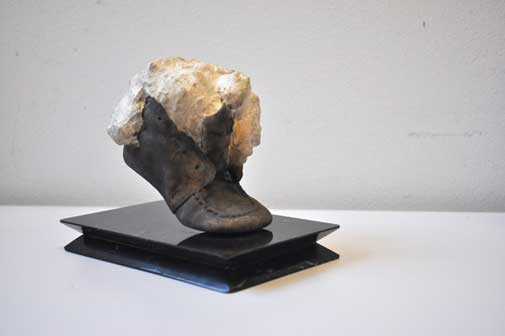 Daniel Spoerri - Senza titolo, 2008 - fusione di bronzo placcata argento, h.11.5 x 9 x 10.5 cm