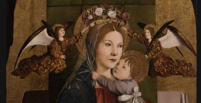 La Madonna col Bambino, trittico di Antonello da Messina (particolare)