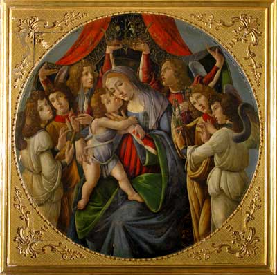 Botticelli, La Madonna con bambino e sei angeli, particolare