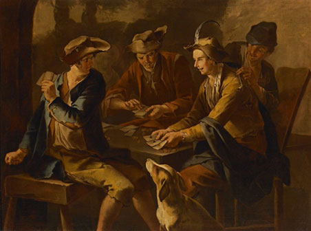 Giacomo Francesco Cipper detto il Todeschini, Il baro, Olio su tela, cm 160 x 118