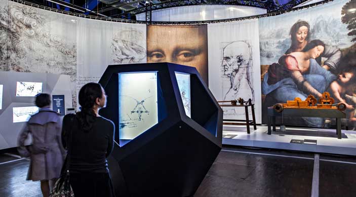 Allestimento della mostra “Leonardo da Vinci: the mechanics of genius” ©EPPDCSI – Ph Levy