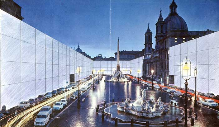 Il Monumento Continuo (Piazza Navona), 1970, fotomontaggio (Archivio Superstudio)