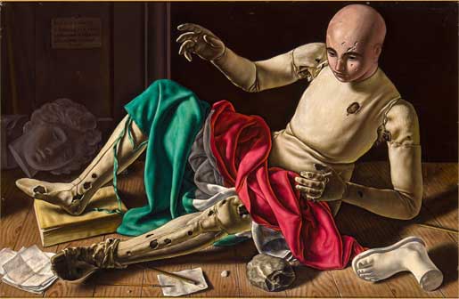 Xavier Bueno, Il Manichino, 1948, olio su tavola telata, cm 63×95, Firenze, collezione eredi Antonio Bueno