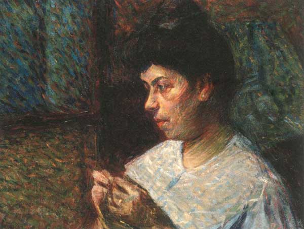 Umberto Boccioni, Donna che cuce, 1906 - Mostra alla Fondazione Matteucci di Viareggio