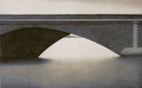Ponte / Bridge, 2005, cm. 190 x 300, carbone e gesso su tela / charcoal and chalk on canvas, Collezione privata / Private collection