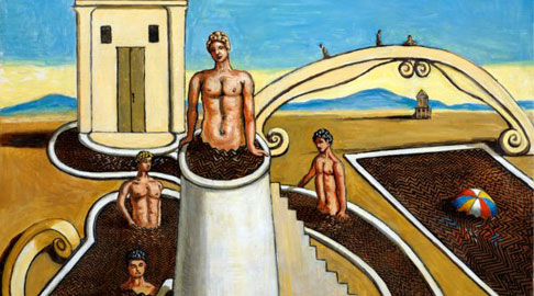 Giorgio De Chirico, Bagni misteriosi, 1968, olio su tela, 73 x 93 cm