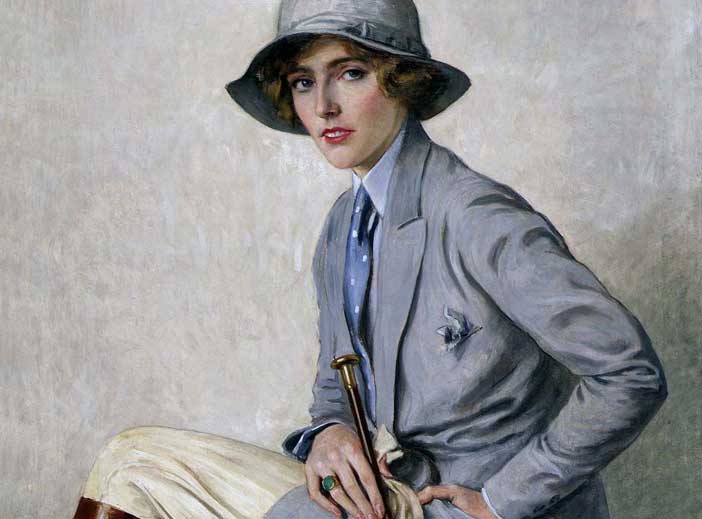 Oscar Hermann Lamb, Amazzone, 1932, olio su tela, 10x81 cm - Mostra “Monaco, Vienna, Trieste, Roma. Il Primo Novecento al Revoltella” 
